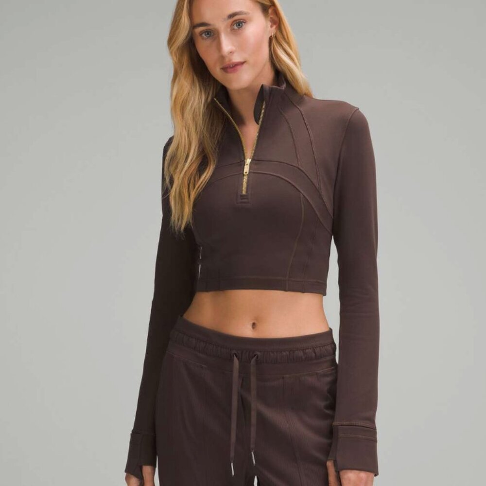Lululemon Define Cropped Half Zip Luon Size 10